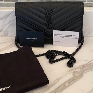 Authentic Saint Laurent Flap Front Chain Wallet Brand New - Never Used